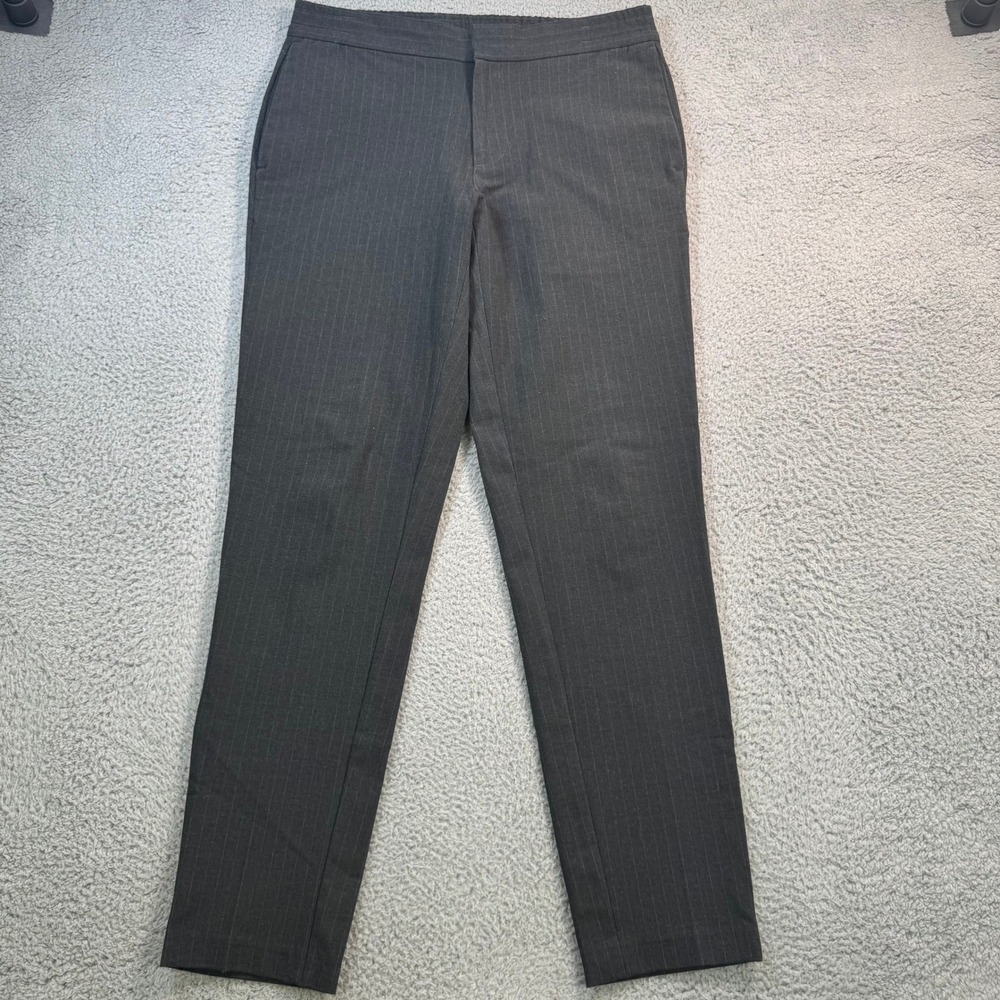 Banana Republic Mason Athletic Tapered Pant 32x32 Gray Pinstripe Dress Slacks